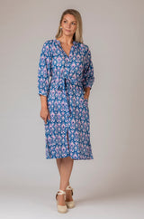 Marcelle Blue Ikat Dress | Zen Ethic