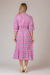 Laurence Pink Ikat Dress | Zen Ethic