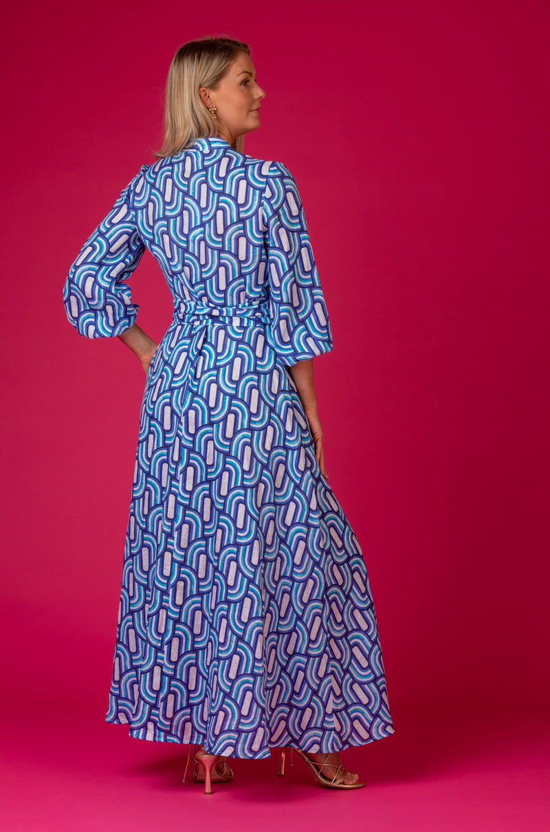 The Liza Linen Maxi Dress in Retro | Sartoria Saracena