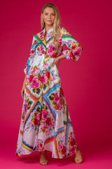 The Liza Linen Maxi Dress in Floral | Sartoria Saracena