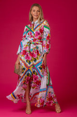 The Liza Linen Maxi Dress in Floral | Sartoria Saracena