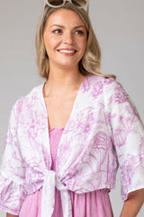 The Pink Toile de Jouy Linen Wrap | Sartoria Saracena