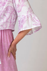 The Pink Toile de Jouy Linen Wrap | Sartoria Saracena