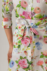 The Mamma Midi Linen Dress in Rose | Sartoria Saracena