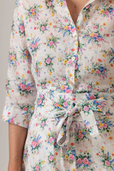 The Mamma Midi Linen Dress in Small Rose | Sartoria Saracena