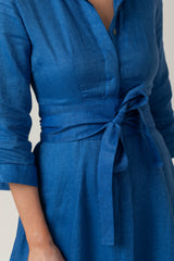 The Mamma Mia Linen Dress in Blue | Sartoria Saracena