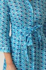 The Mamma Mia Linen Dress in Peacock | Sartoria Saracena