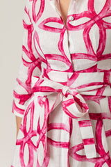 Pink Geo Linen Belt | Sartoria Saracena