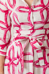 Pink Geo Linen Belt | Sartoria Saracena