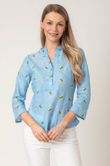 1534RIC Lemons Blue Shirt | Sartoria Saracena