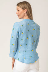 1534RIC Lemons Blue Shirt | Sartoria Saracena