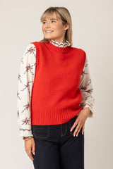 Poppy Red Geelong Lambswool Tank Top | Sarah Thomson