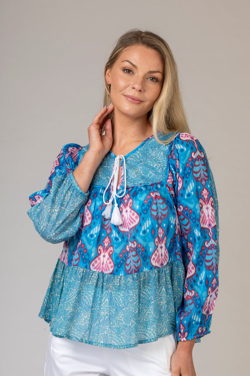 Leonie Senga Blue Iranja Top | Zen Ethic