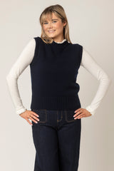 Navy Geelong Lambswool Tank Top | Sarah Thomson