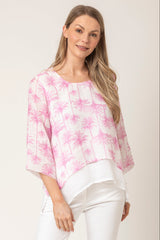 Pink Palms Layered Top | Sartoria Saracena