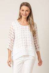 White Check Layered Top | Sartoria Saracena
