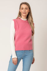 Parsons Pink Geelong Lambswool Tank Top | Sarah Thomson