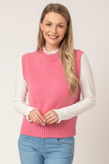 Parsons Pink Geelong Lambswool Tank Top | Sarah Thomson