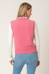 Parsons Pink Geelong Lambswool Tank Top | Sarah Thomson
