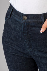 Mary Clean Dark Blue Denim Bootcut Jeans | Brax. at Sarah Thomson | Details of waistband
