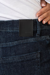 Mary Clean Dark Blue Denim Bootcut Jeans | Brax. at Sarah Thomson | Details of back of jeans