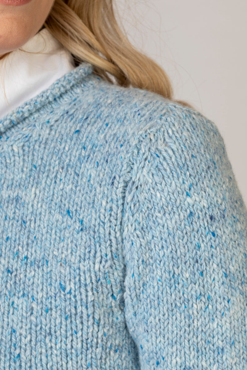 Merino Wool Sweater | Fisherman Out of Ireland at Sarah Thomson | knit details