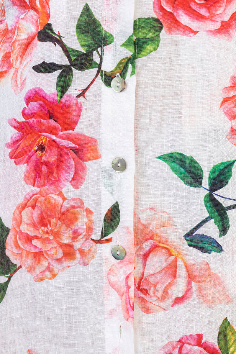 The Mamma Midi Linen Dress in New Rose | Sartoria Saracena