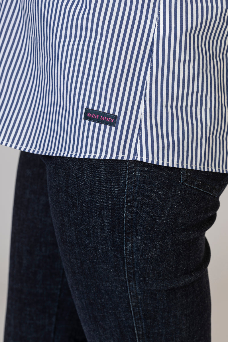 Florica Navy and White Striped Shirt | Saint James