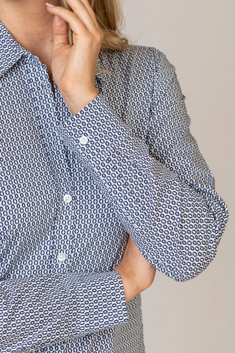 Victoria Classic Patterned Shirt | Brax at Sarah Thomson | details of shirt