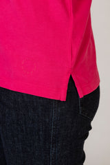 Cloe Long Sleeve Orchid Pink Polo Shirt | Brax at Sarah Thomson | Hem vent details