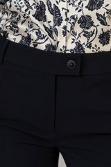 Bologna Navy Turn Up Trousers | Emme