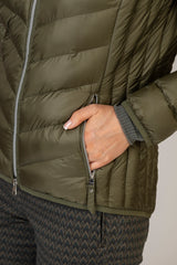 Bern Khaki Padded Jacket | Brax at Sarah Thomson Melrose | Pocket details