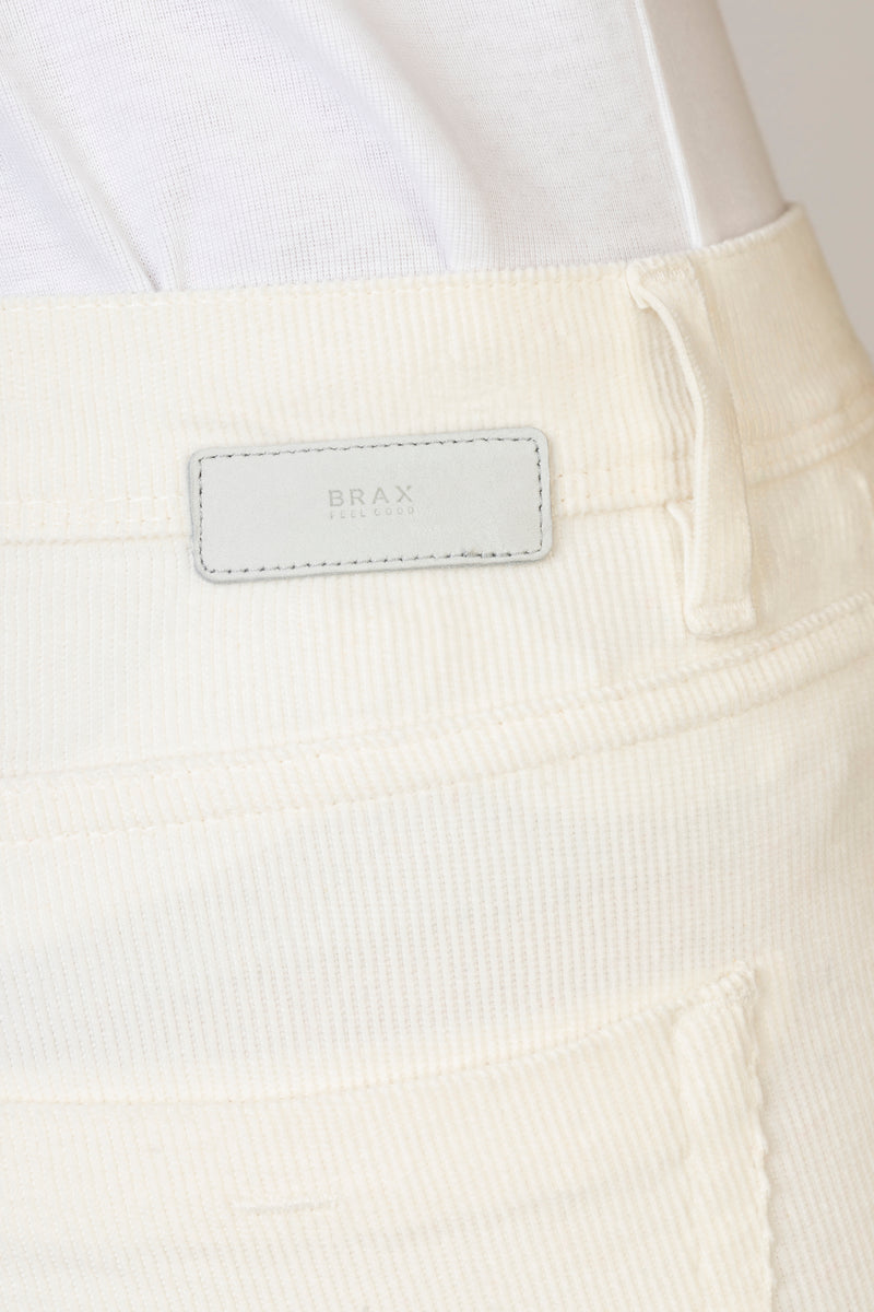 Mary Winter white Corduroy Trousers | Brax at Sarah Thomson | Back tabbard details
