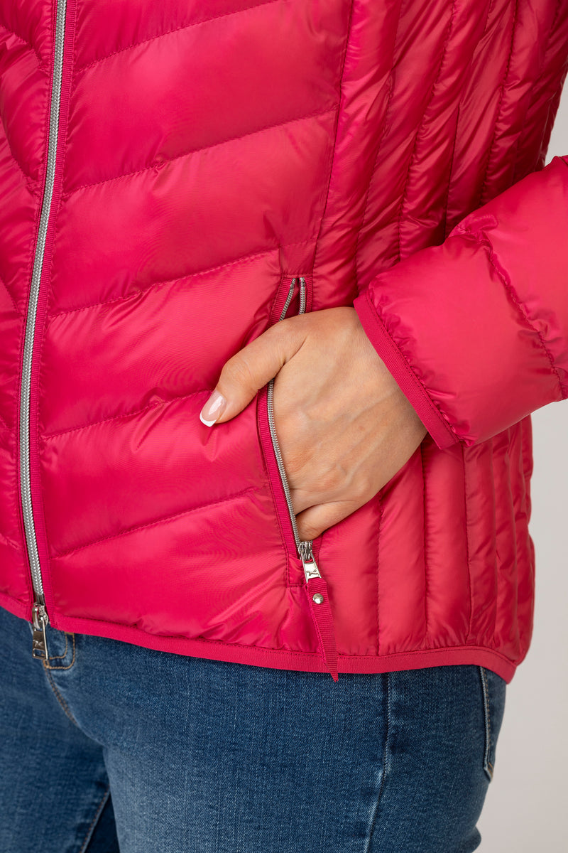 Bern Pink Padded Jacket | Brax at Sarah Thomson Melrose | Details of pocket