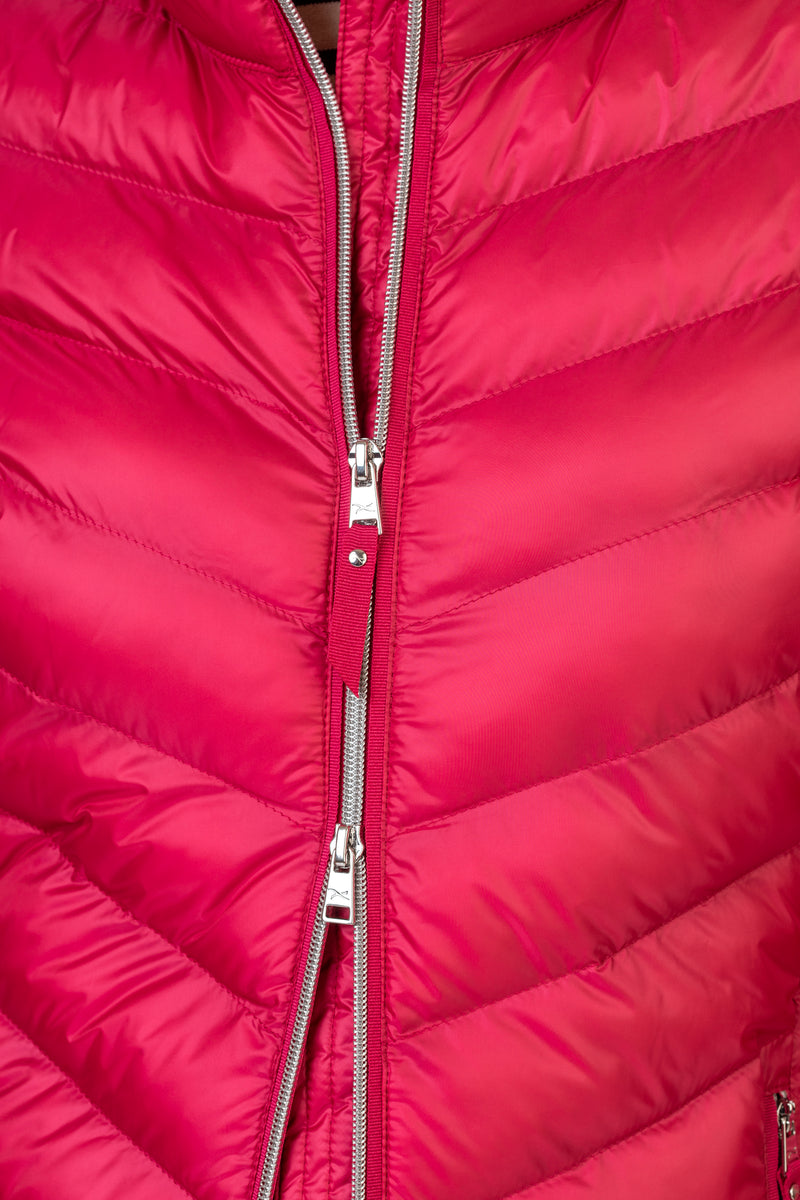 Bern Pink Padded Jacket | Brax at Sarah Thomson Melrose | Zip details