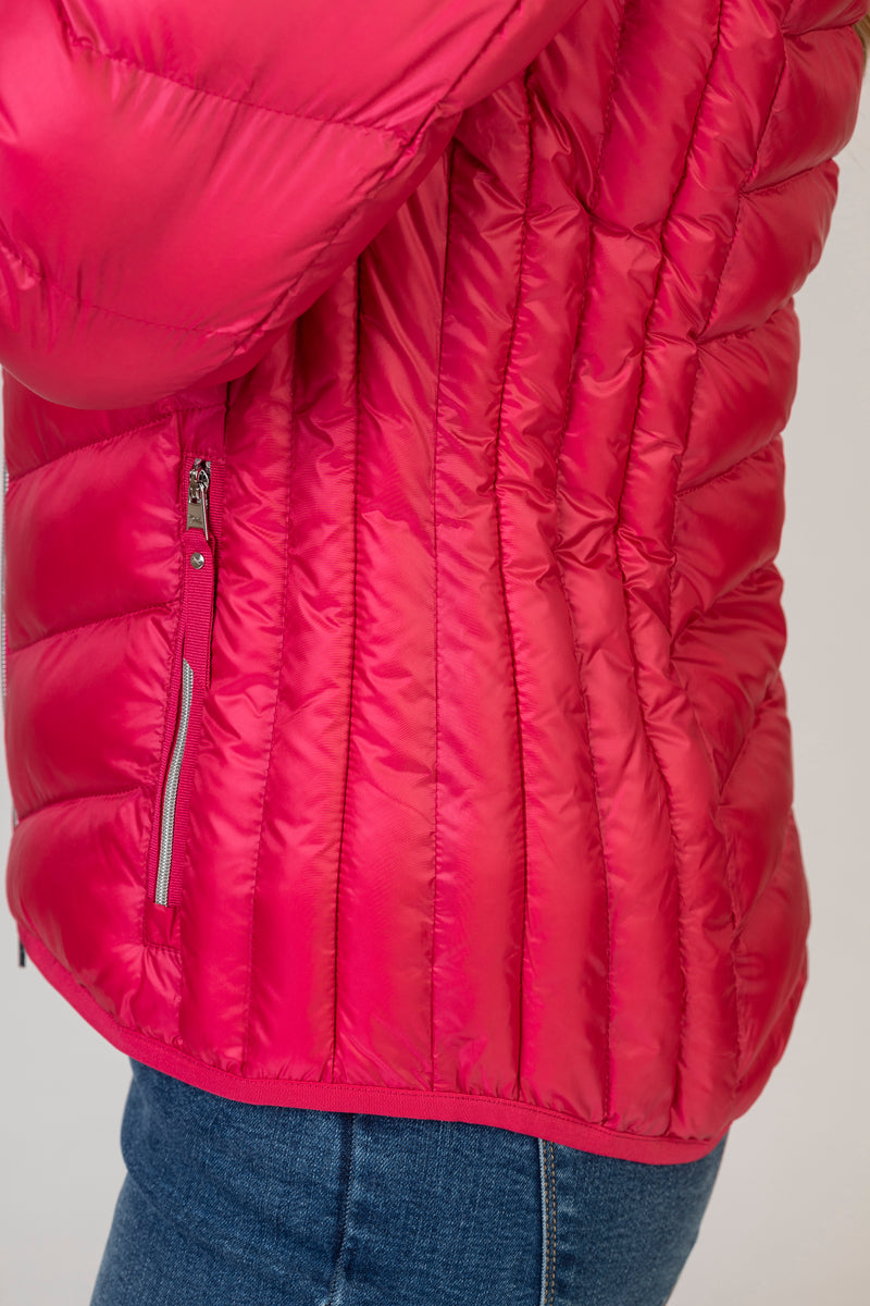 Bern Pink Padded Jacket | Brax at Sarah Thomson Melrose | Side details 