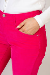 Mary Pink Corduroy Trousers | Brax at Sarah Thomson | Front details