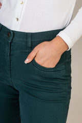 Laura Stretch Green Jeans | Brax at Sarah Thomson | Front pocket details