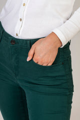 Laura Stretch Green Jeans | Brax at Sarah Thomson | Front details