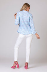 The Bias Stripe Linen Shirt | Sartoria Saracena