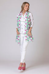 The Embroidered Cactus Linen Shirt | Sartoria Saracena at Sarah Thomson | Styled with cactus print linen scarf