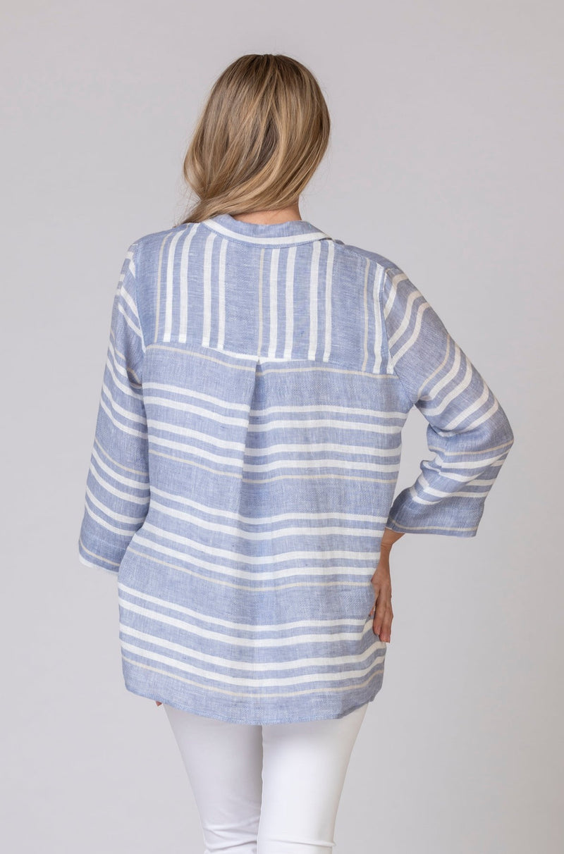 The Oversized Stripe Linen Shirt | Sartoria Saracena