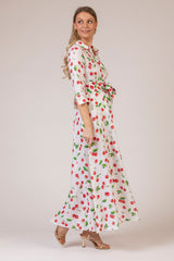 The Cherry Print Mamma Mia Linen Dress | Sartoria Saracena