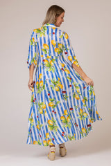 The Lemon Cherry Stripe Mamma Mia Linen Dress | Sartoria Saracena