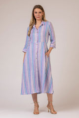 The Striped Mamma Midi Linen Dress | Sartoria Saracena