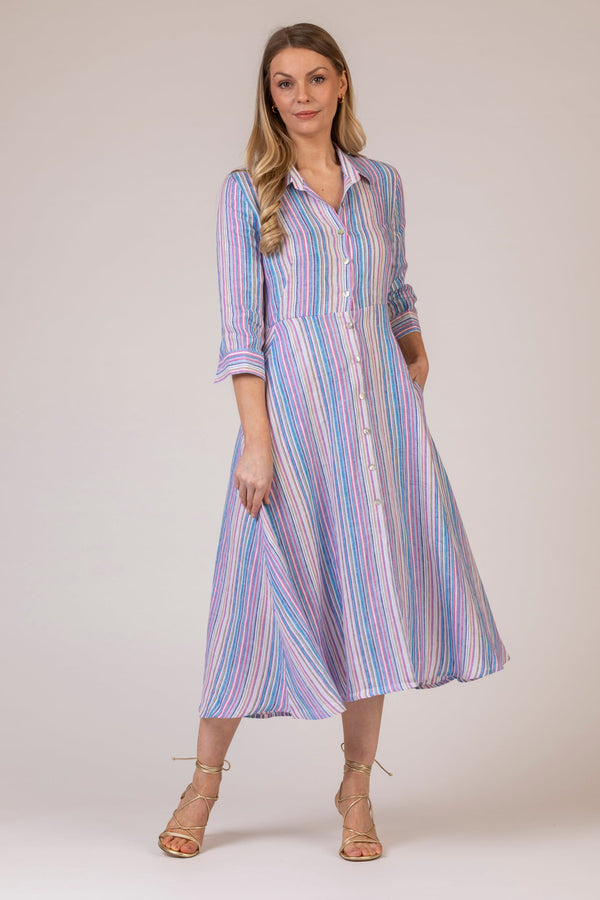 The Striped Mamma Midi Linen Dress | Sartoria Saracena