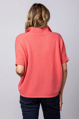 Coral Cashmere Ribbed Polo WES26B35H | Esthēme Cachemire