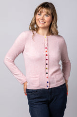 Baby Pink Cashmere Cardigan WES24A40H | Esthēme Cachemire