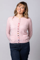 Baby Pink Cashmere Cardigan WES24A40H | Esthēme Cachemire