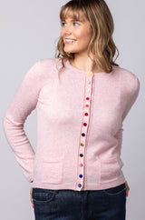 Baby Pink Cashmere Cardigan WES24A40H | Esthēme Cachemire